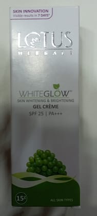 Lotus herbals white glow skin whitening brightening Gel cream SPF 25 pa+++