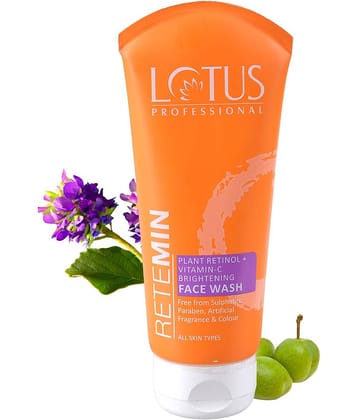 Lotus Professional Retemin Plant Retinol+Vitamin C Brightening Face Wash, Dark spots 100g (Pack of 1)