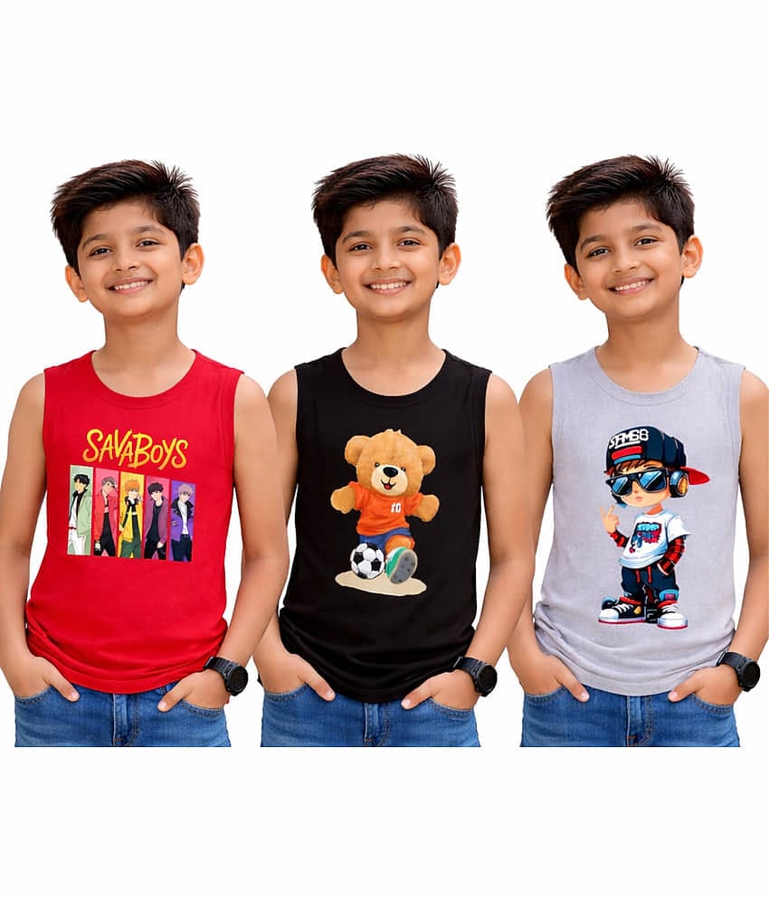 CRAZYON Pack of 3 Boys Cotton T-Shirt ( Multicolor )