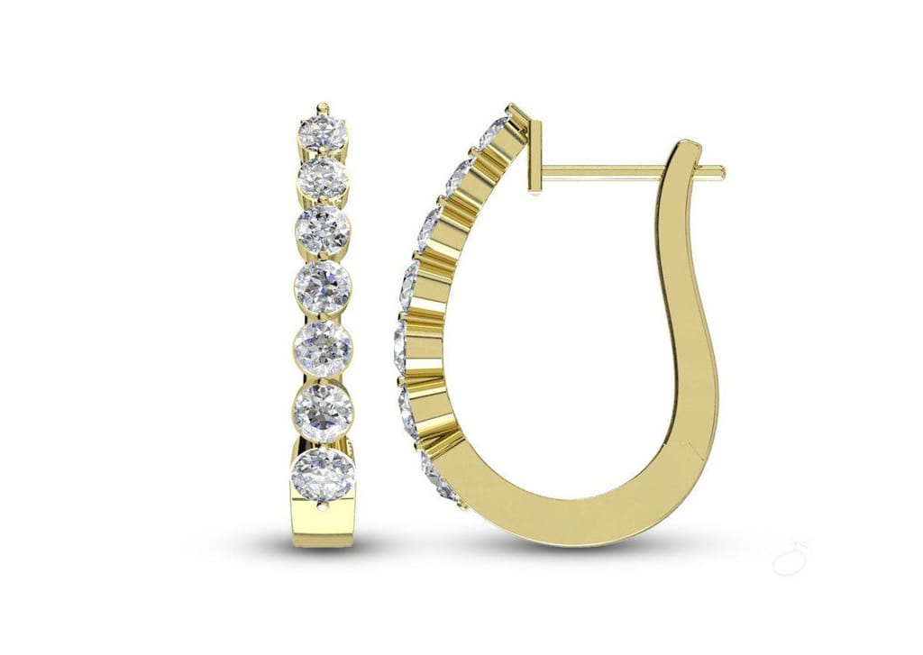 7 Stone Classic Hoop Earrings