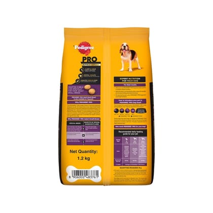 Pedigree PRO Adult (9 Months Onwards) Small Breed Dry Dog Food 1.2kg