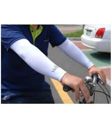 Emm Emm Premium Hi-Cool White Outdoor Cricket UV Protection Golf Arm Sleeve