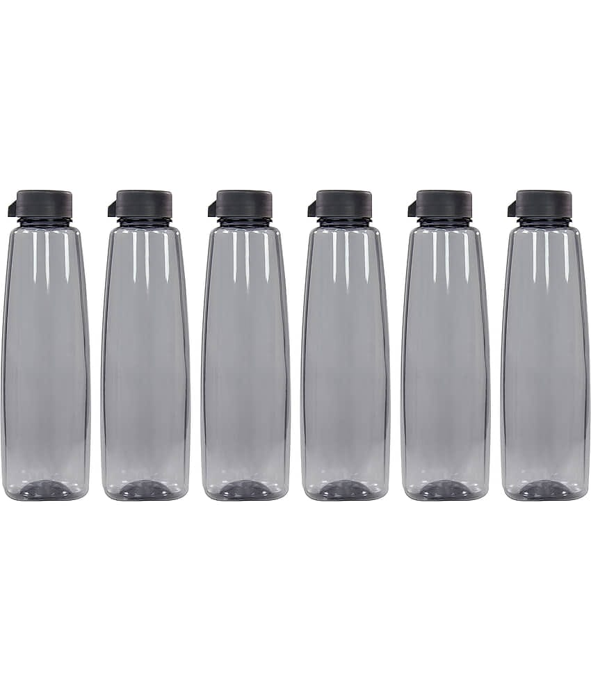 PearlPet Kohinoor-1000ML-BLUE-6PCS Blue Plastic Water Bottle 1000 mL ( Set of 6 )