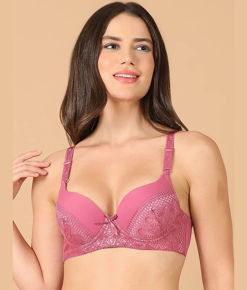 PrettyCat Polyester Lightly Padded Women's T-Shirt Bra ( Green ) PC-BR-7018A-GRN