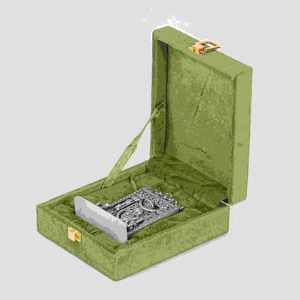 Silver Salasar Balaji Idol  Intricate Dashboard Blessing