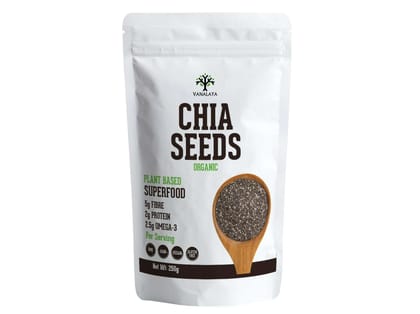 Raw Unroasted Chia Seeds for Eating with Omega 3 Protein and Fiber for Weight Loss Management  - 250 Gram