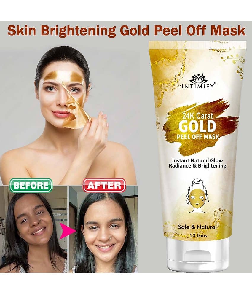 Intimify Gold Peel Off Mask, Skin Brightening Glow Peel Mask, Acne Removal Peel Mask, 50 Gms