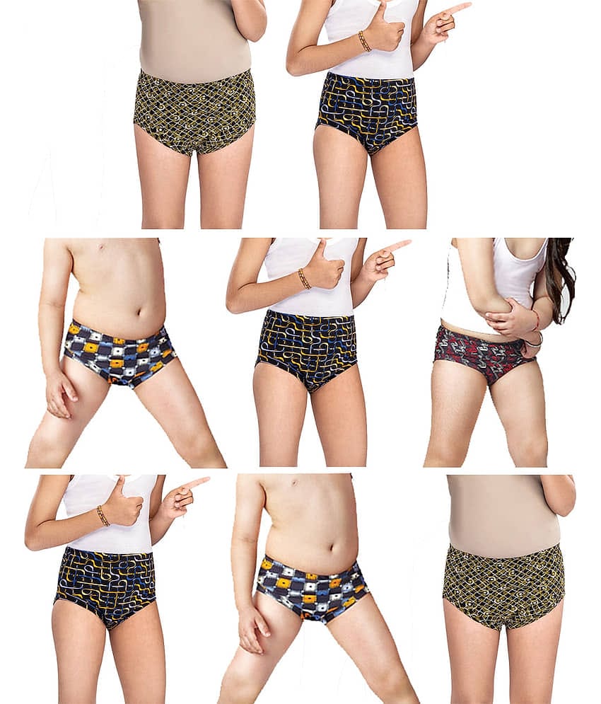 Dixcy Crazy Cotton Printed Multicolour Jetty/Panty/Underwear/ for Kids/Boys/Girls - Pack of 8