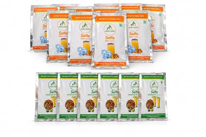 AGRO AURA Instant Sattu Premix Sweet and Masala Salted 100% Pure and Natural No Added Preservatives Travel Friendly Sachets Pack of 20