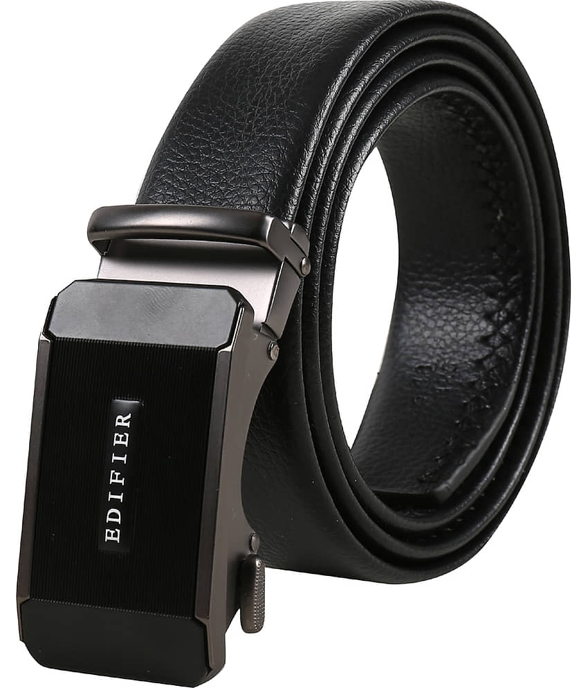 Edifier - Black Leather Men's Formal Belt ( Pack of 1 )