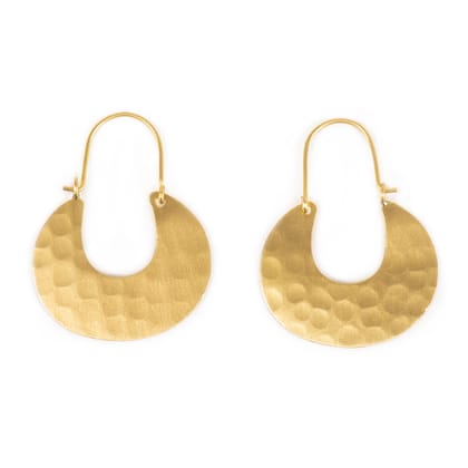 Handcrafted Brass Hammered Hoop Earring Handcrafted Brass Hammered Hoop Earring