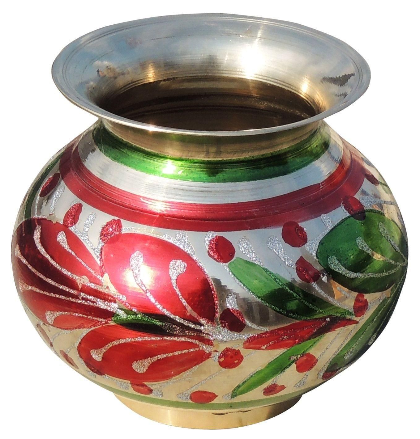 Brass Matki Colour No. 6, 600 ML - 4.3*3.6*4 inch (Z152 C)