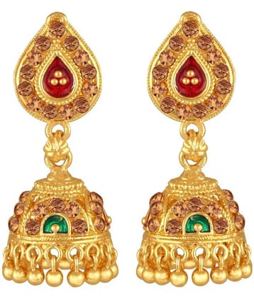 VIVASTRI Golden Jhumki Earrings ( Pack of 1 )