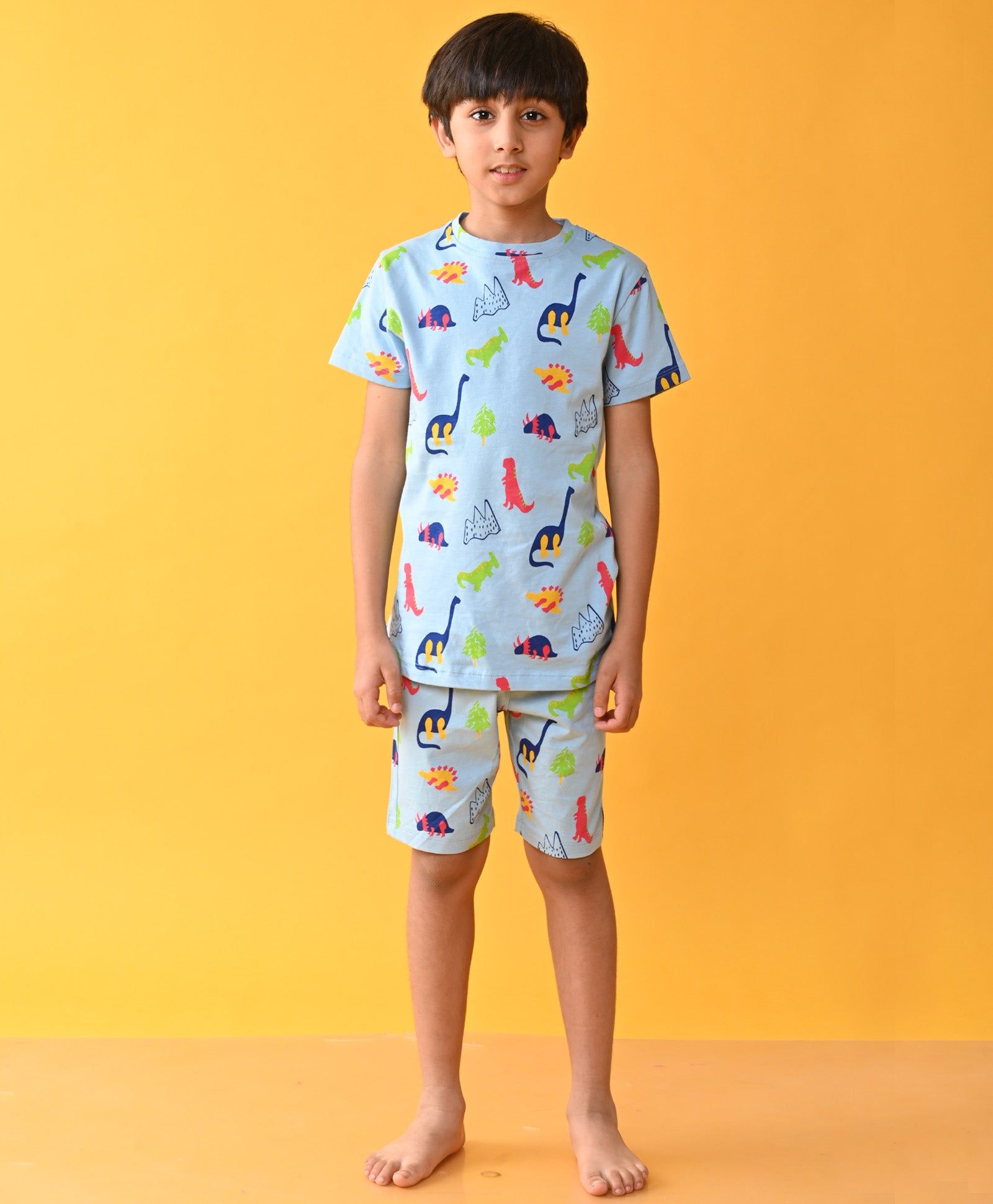 SKY DINOSAUR FUN SLEEPWEAR SHORT SET - SKY-0-6 MONTHS / 2N / SKY