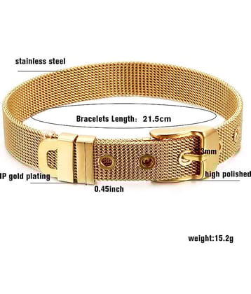 ZIVOM® Mesh Belt Buckle 18K Gold 316L Surgical Stainless Steel Adjustable Bracelet Men Women
