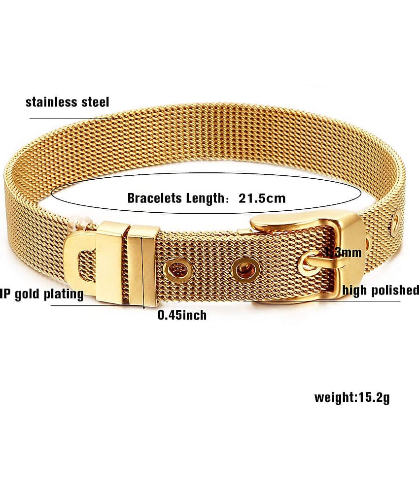 ZIVOM® Mesh Belt Buckle 18K Gold 316L Surgical Stainless Steel Adjustable Bracelet Men Women
