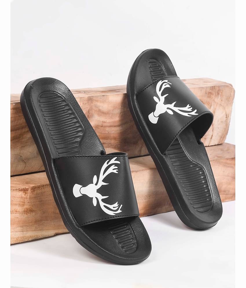 Q tick Black Men's Slide Flip Flop