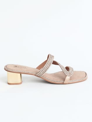 Delco Muse Party Block Heels-36 / Gold