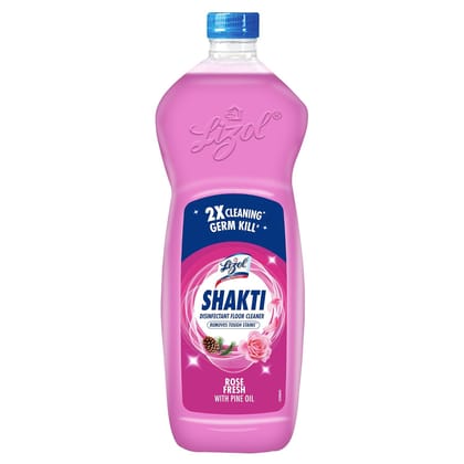 Lizol Shakti 450ml - Rose Fresh Disinfectant Floor Cleaner|Suitable For All Floor Cleaner Mops|2X better cleaning Vs Phenyl