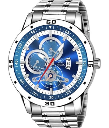 PIRASO Silver Stainless Steel Analog Men's Watch