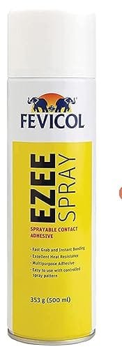 Fevicol Ezee Spray Multi-Purpose Adhesive, 383g Bottle Ideal for Indoor and Outdoor Use Strong Bonding for Various Materials, Perfect for Crafts, Repairs, and DIY Projects