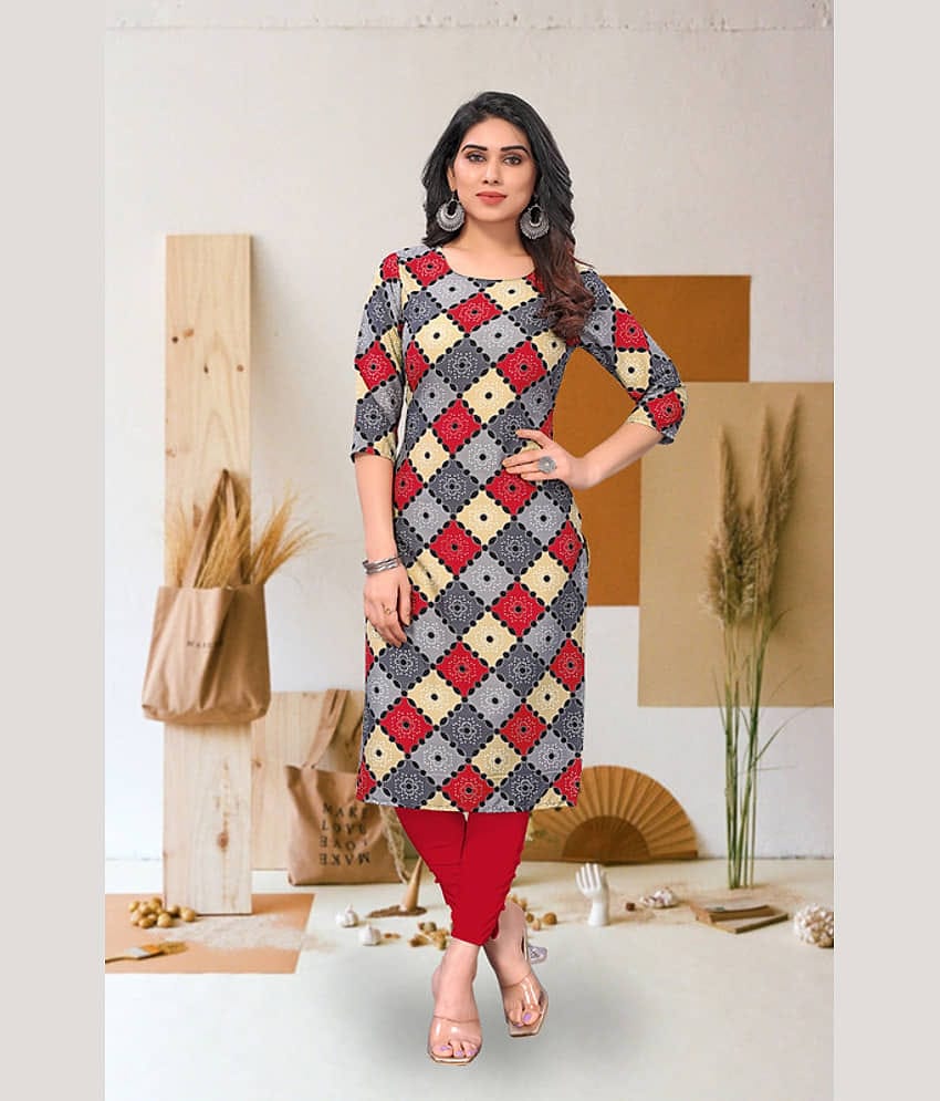 KETAKI FASHION Pack of 1 Crepe Printed Straight Women's Kurti - ( Multicolor )