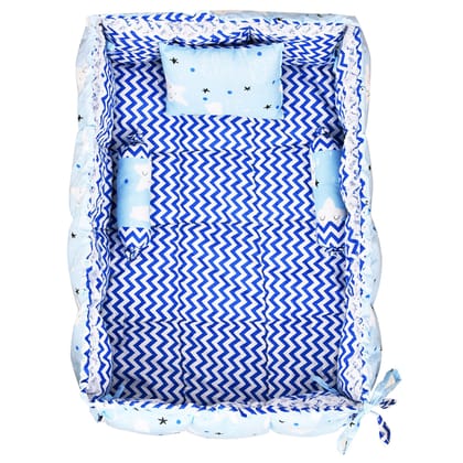 LOREM 3 Pillows & Square Shape Cotton Baby Bed for 0-1 Year BB16-18