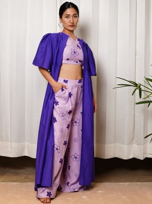 Purple Cape Dress-XS
