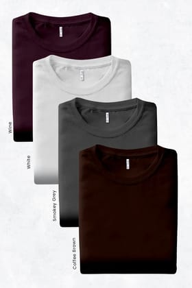 Pack 4 - Smoky Grey, Coffee, white, Wine - Classic Crew-S