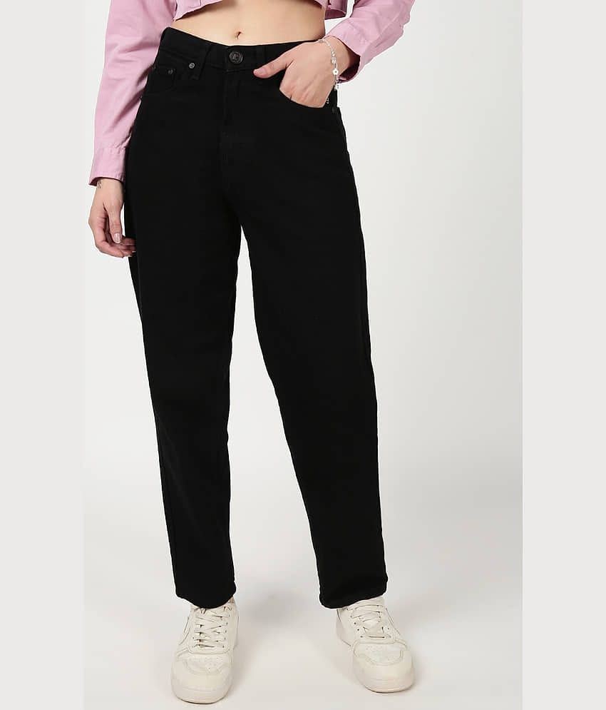 Bene Kleed Women's Tapered Fit Mid-Rise Jeans ( Black )