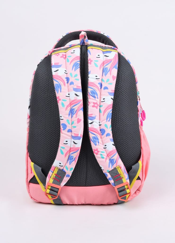 PB Pearlbags Tulip 12L Printed Backpack , 3 Compartments, Bottle Holder, Organizer, Premium Fabric, Water Resistant Anti Theft , School Bag for Boys and Girls