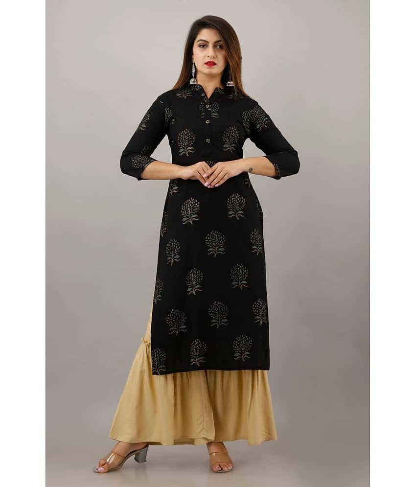 MAUKA - Black Straight Rayon Women's Stitched Salwar Suit ( Pack of 1 )