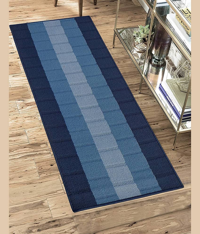 Status Blue Polypropylene Carpet Abstract 2x5 Ft