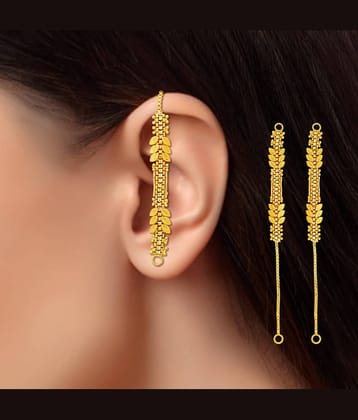 Drashti Collection Golden Ear Chain Earrings ( Pack of 1 )