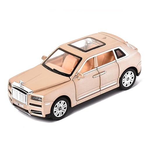 Braintastic 1:32 Diecast Rolls Royce Alloy Metal Pull Back Die-Cast Car Scale Model with Sound Light Auto Toy car for Kids Best Gifts Toys for Kids Boys (Rolls Royce Gold)