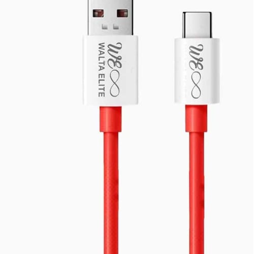 Walta Elite Real Plus Dash 65W USB To Type C Charger Cable (1mtr, Red)