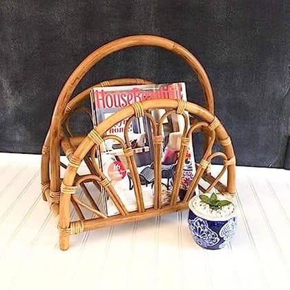 Handcrafted Rattan Magazine Holder|43 x 22 x 42 cm