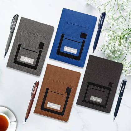 Elegant Personalized Gifts : Pocket Diary with Pen Set