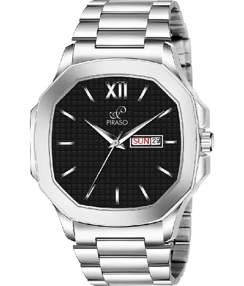 PIRASO Silver Stainless Steel Analog Men's Watch