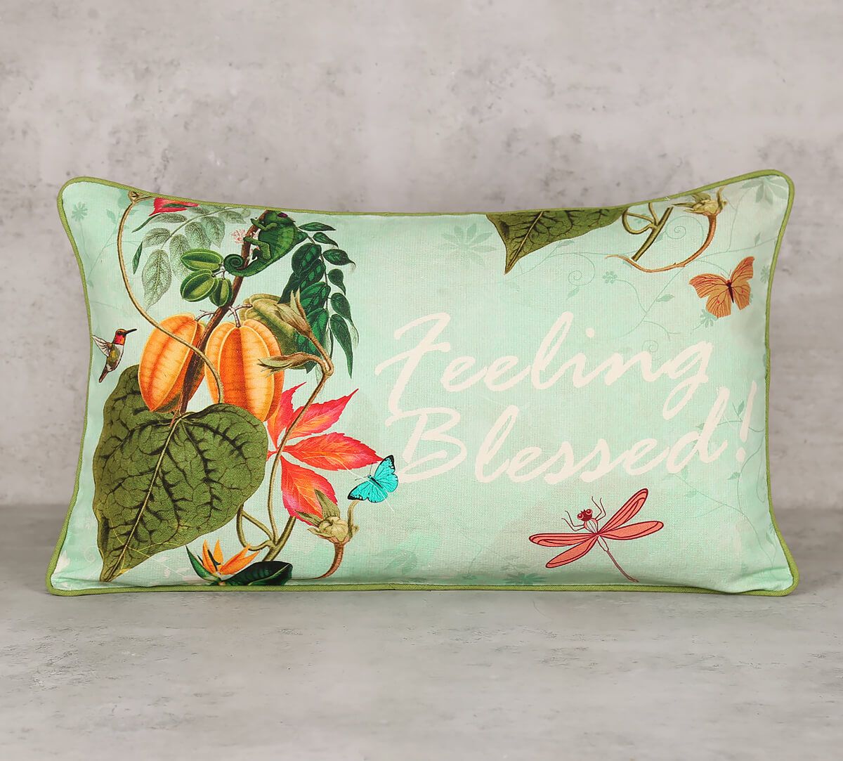 India Circus Seedling Monarch - Cotton Duck Cushion Cover- 12 X 20 Inch