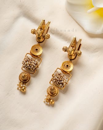 Gold Polish Silver Earrings CHE1940