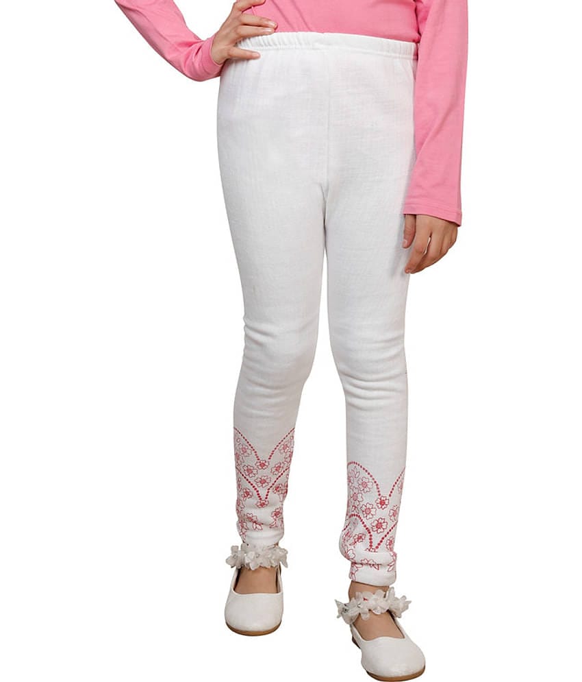 IndiWeaves Pack of 1 Girls Woollen Leggings ( White )