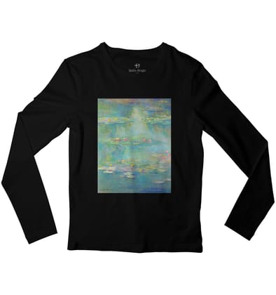 Water-Lilies (1908, W.1726) Full Sleeve Art T-shirt-38 - S / Black