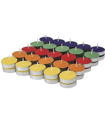 PROSPERRO LUMO - Multicolour Wax Tea Light Candle ( Pack of 50 )