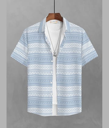 BULLMER Cotton Blend Regular Fit Printed Half Sleeves Men's Casual Shirt - Blue ( Pack of 1 )