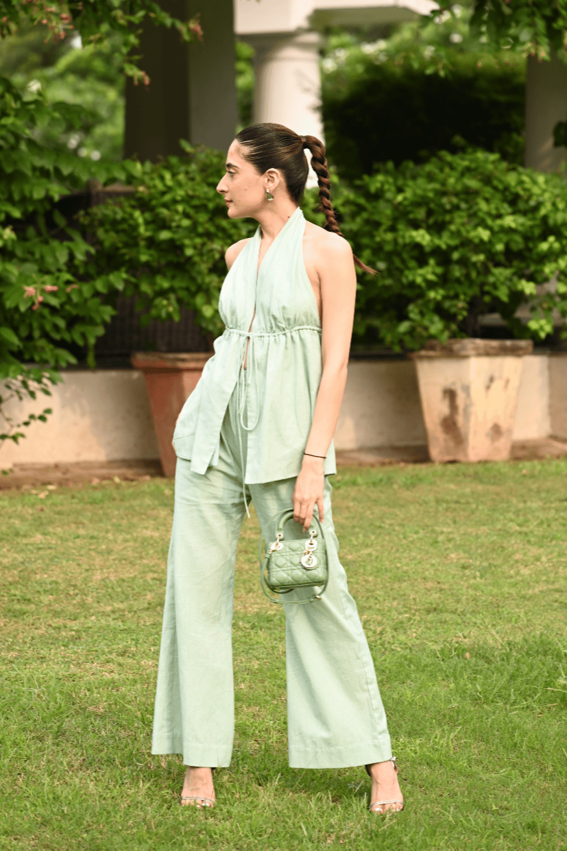 Basil co-ord set (Cotton Linen Co-ord Set)-XS / Green