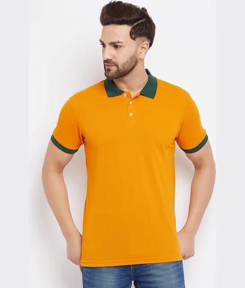The Million Club Pack of 1 Cotton Blend Regular Fit Solid Half Sleeves Men's Polo T Shirt ( Mustard )