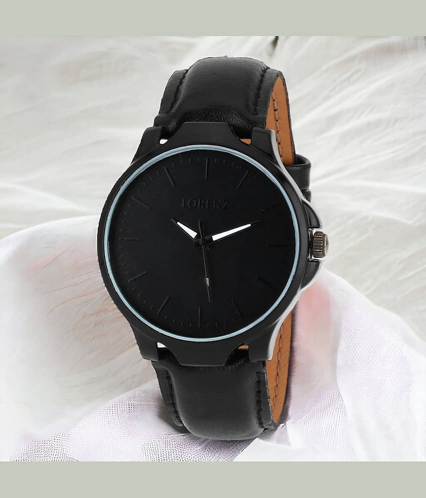 Lorenz Black PU Analog Men's Watch