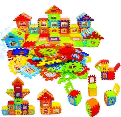Building Blocks for Kids House Building Blocks with Windows | Block Game for Kids, Bag Packing, Best Gift Toy (72 PCS) (color - multi) by Ruhi Import Store