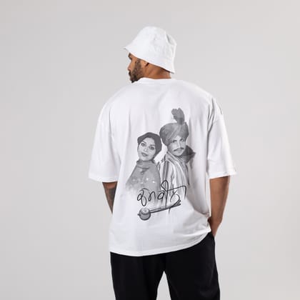 Chamkila (Elvis of Punjab) Oversized T-Shirt-S / White / 240 GSM (100% Cotton)